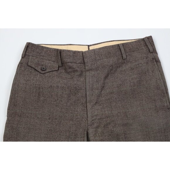 Vtg 60s 70s Streetwear Mens 32x28 Heavy Wool Flannel Wide Leg Chino Pants USA - Picture 2 of 13